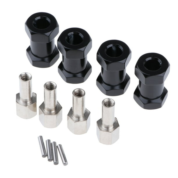 Adaptadores de cubo hexagonal de 12 mm para Crawler Wraith CC01 AXIAL SCX10 D90 AX10 F350 a escala 1:10 Negro -20mm