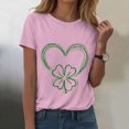 thumbnail image 2 of vigerkar St Patricks Day Short Sleeve Shirt for Women Shamrock St Paddys Day T-Shirt Lucky Clover Tee Top (Pink, M), 2 of 8