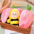 thumbnail image 5 of Lindo conejito de fresa reversible de peluche de juguete de dibujos animados kawaii animales de peluche de frutas suaves bebé conejo mini almohada muñeca regalos para niños, 5 of 5
