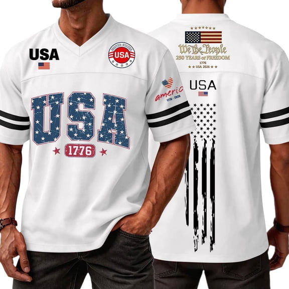 Evdexr 250th Anniversary Usa Graphic Tees Mens Short Sleeve Crew Neck U.s. 250th Anniversary Shirts Red White and Blue Red White Blue Liberty Independence T Shirt White S