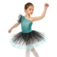 thumbnail image 4 of Raenseen Girls Mermaid Fish Scales Print Tutu Ballet Dance Performance Dress Mint Green 14, 4 of 7