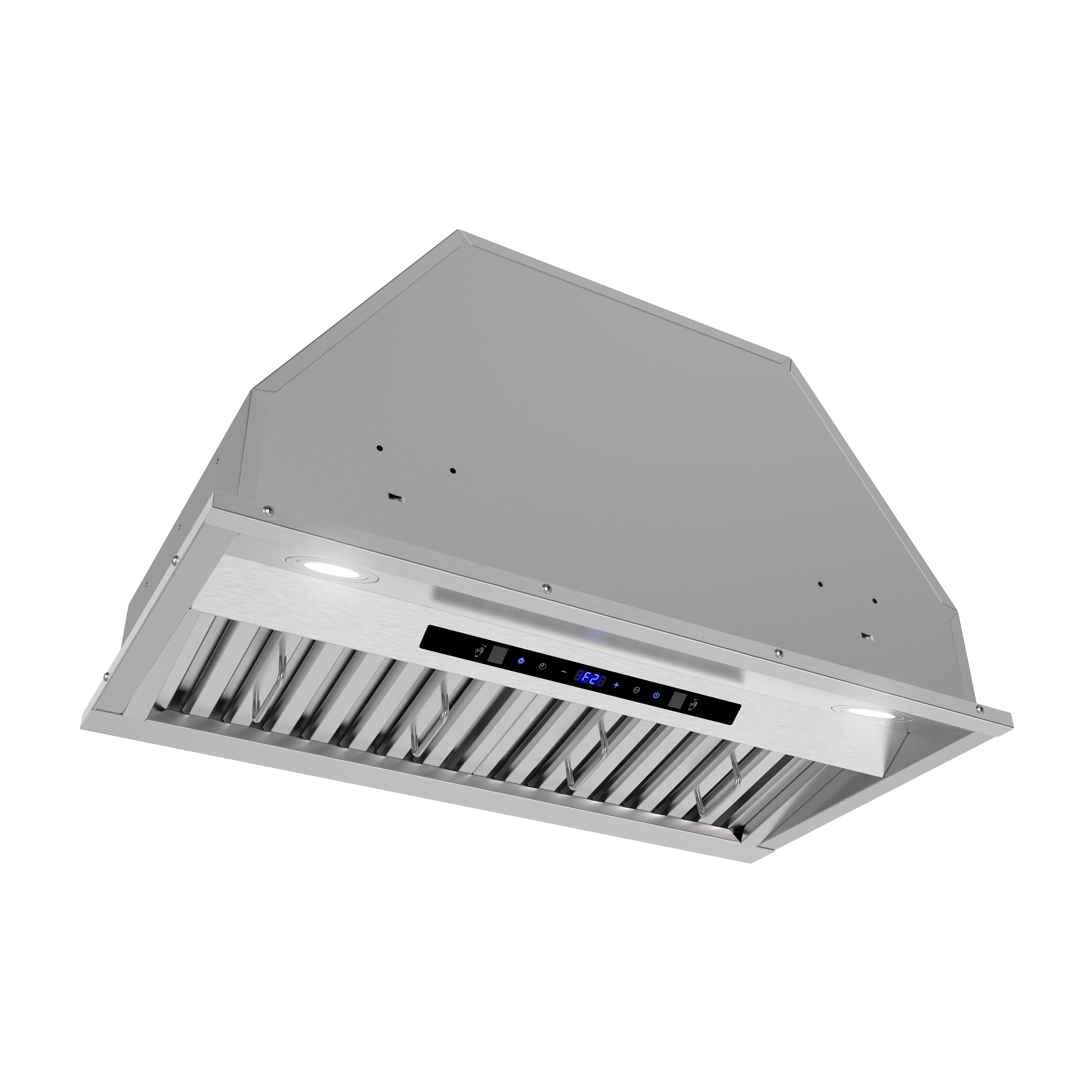 Streamline 28 in. Lamon Ducted Insert 350 CFM Range Hood in Brushed Stainless Steel with Baffle Filters, Touchpad Control, LED Lights