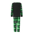 thumbnail image 4 of Pijamas familiares navideños a juego, camiseta de manga larga con estampado de dinosaurios de dibujos animados y pantalones a cuadros. Ropa de dormir y estar por casa., 4 of 10