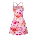 thumbnail image 4 of Gunia Teen Girl Dresses Sleeveless Hawaiian Floral Print Strappy Slim Fit Short Dress With Flowy Design Sundress Pink Dress For Girls 12-16 Years, 4 of 9