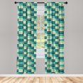 thumbnail image 3 of Ambesonne Indie Curtains, Vintage Eyeglasses Cool, Pair of 28"x95", Petrol Blue Turquoise, 3 of 5