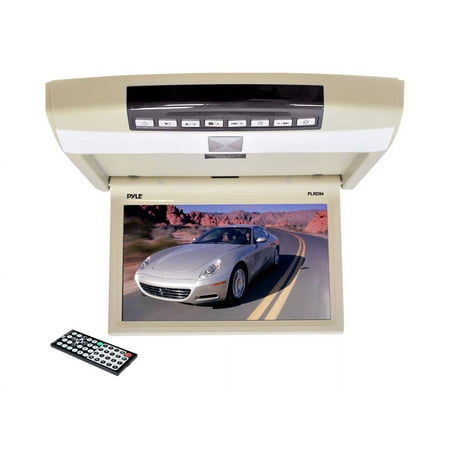 Pyle - 9.4'' Flip Roof Mount Monitor & DVD Player with Wireless FM Modulator, IR Transmitter, USB Flash & SD Card Compatible