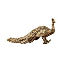 Brass Statues Peacocks Figurine Sculptures Ornament for Bookshelf Cabinet Home Decors Tabletop Centerpieces Gift