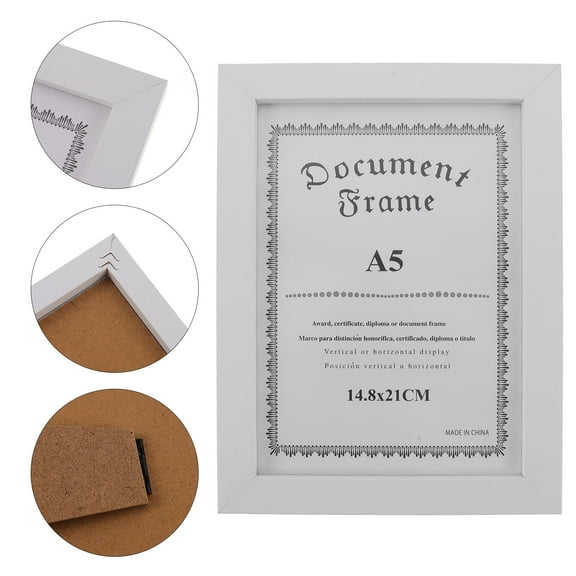IDEANATEGRATE Wood Diploma Frames White for Adults Certificate Display 1Pcs 9.43X7.07X0.79in