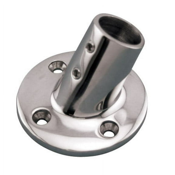 STAINLESS ROUND RAIL BASE 1" 60°, BOAT HARDWARE, BIMINI HARDWARE (S3650-0601)
