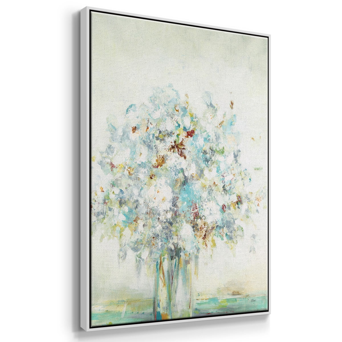 Te x tured Bouquet Framed Premium Gallery Wrapped Canvas - Ready to Hang - 17 x 25 - White Floating Frame