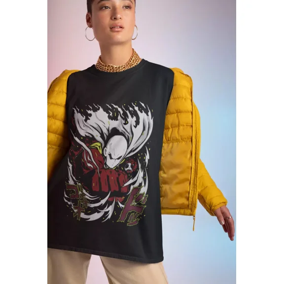 Reprint Rare Anime One Punch Man Saitama Shirt Garo Tshirt Black T Shirt Size S - 5Xl
