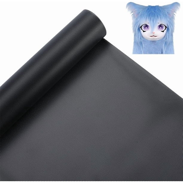 Lámina de malla para ojos de fursuit, de PVC, de 0,5 mm, color negro, impermeable, a prueba de polvo, transpirable, imprimible, para manualidades, cosplay