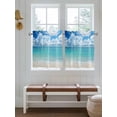 thumbnail image 7 of Half Window Curtain 36 Inches Long, Ocean Blue Window Treatment Curtain Drapes, Beach Nature Coast Sea Shore Sky Seawater Small Tier Curtains for Bathroom Over Sink, 27.5"x36", 2 Panels, 7 of 7