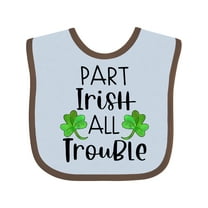 Inktastic Part Irish All Trouble St. Patrick's Day with Green Clovers Boys or Girls Baby Bib