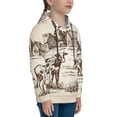 thumbnail image 3 of Kll Unisex Kids Boys Girls Hooded Pocket Pullover Hoodies-Cows On The Farm, 3 of 9