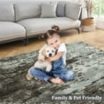 thumbnail image 5 of GlowSol 4'x6' Abstract Rug Washable Non-Slip Floor Carpet Modern Low-Pile Stain Resistant Rug for Living Room Bedroom, Dark Brown, 5 of 7