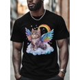 thumbnail image 1 of T-Shirt Graphique à Manches Courtes pour Hommes avec Arc-en-Ciel sur les Nuages, 1 of 8