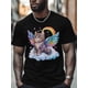 thumbnail image 1 of Camiseta de manga corta con gráfico de arcoíris en las nubes para hombre, 1 of 8