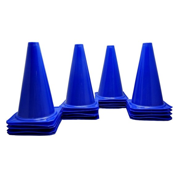 Bluedot Trading 9" Tall Durable Sports Marker Cones for Soccer, Agility Training, Kid's Games, Indoor or Outdoor Sports, Football, and More, Blue, Quantity 20