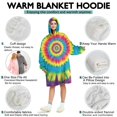 thumbnail image 5 of Rainbow Tie Dye Mandala Pattern Wearable Oversized Blanket,Wearable Blanket Hoodie for Adults,Cozy Hooded Blankets with Super Pockets,Super Warm Fuzzy Pullover for Women & Men, 5 of 6