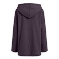 thumbnail image 5 of felwors Women's Sherpa Hooded Jacket - Fuzzy Fleece Zip Up Coat with Pockets, Casual Warm Outerwear for Winter Light Purple, S, 5 of 7