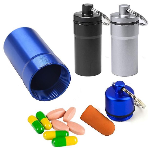 Mini pastillero de aluminio de 3 uds, pastillero de bolsillo impermeable, pastilleros portátiles, pastillero diario para hombres y mujeres