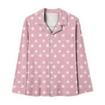 thumbnail image 4 of Gytharion Womens Pajama Sets Cute Star Print Sleepwear Sets Long Sleeve Button Down Lapel Top and Long Pant Pj Sets 2 Piece Loungewear Outfits with Pockets, 4 of 5