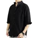 thumbnail image 1 of Camisa Cuello Mao Lino Hombre Casual Manga Larga Slim Fit, 1 of 8
