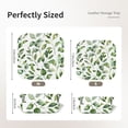thumbnail image 3 of Multi-Size Leather Tray Four Corners Four Button Design Anti-Scratch Waterproof Convenient Cleaning Convenient Storage Watercolor Light Green Leaves (1) Medium, 3 of 8