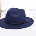 thumbnail image 2 of Mifelio Fedora Hats for Women, Women's Crushable Wool Outback Hat Panama Hat Wide Brim with Belt Vintage Womens Hats Dark Blue, 2 of 2