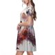 thumbnail image 2 of Balery White Red Cat Couple Vestidos sueltos de manga corta para mujer, vestidos de verano 2025, vestidos casuales de corte A con vuelo., 2 of 6
