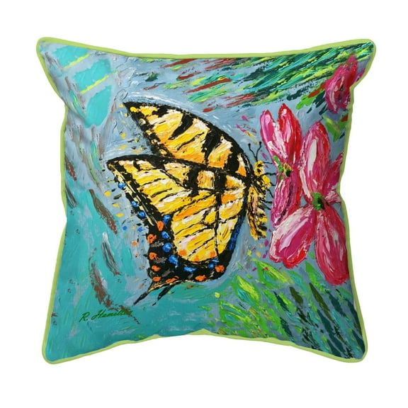 Betsy Drake SN1357 12 x 12 in. Palette Tiger Swallowtail Indoor & Outdoor Pillow - Small