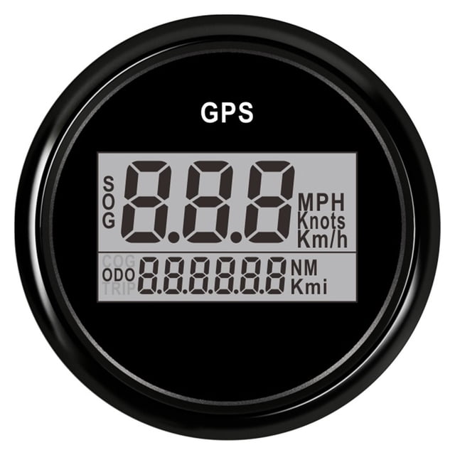 Digital Car Speedometer GPS Odometer 52mm GPS Speedometer Odometer Car Speed Gauge GPS LCD Boat Car Waterproof Digital Gauge