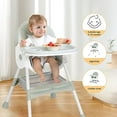 thumbnail image 4 of MINGYI 4-in-1 Foldable Baby High Chair for Boys and Girls,Infants & Toddlers (0-4 Years) - Height Adjustable,Portable Dining Chair with Wheels(Gray), 4 of 11