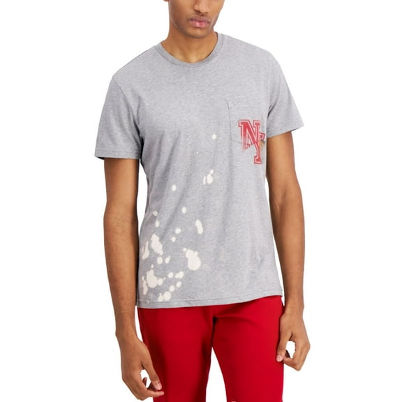 Sun   Stone Men’s Larry Letterman Graphic Pocket T-Shirt, Gray, L