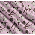 thumbnail image 3 of Soimoi Purple Cotton Voile Fabric American Robin & Baubles Christmas Print Sewing Fabric BTY 56 Inch Wide, 3 of 7