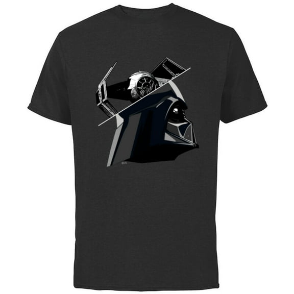 Star Wars Darth Vader and TIE Advanced Starfighter - Short Sleeve Cotton T-Shirt for Adults - Customized-Black