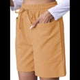 thumbnail image 1 of Pantalones Cortos Casuales Omen con Cordón Ajustable, Cintura Elástica y Cómodos, de Verano, con Bolsillos, Color Cúrcuma, XXL, 1 of 7