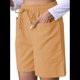 thumbnail image 1 of Pantalones Cortos Casuales Omen con Cordón Ajustable, Cintura Elástica Cómoda, Pantalones Cortos de Verano con Bolsillos, Color Cúrcuma M, 1 of 7