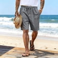 thumbnail image 2 of YLSDY Men's Solid Basic Casual Shorts, Drawstring Elastic Waist, Comfortable Everyday Wear Shorts Dark Gray M, 2 of 6