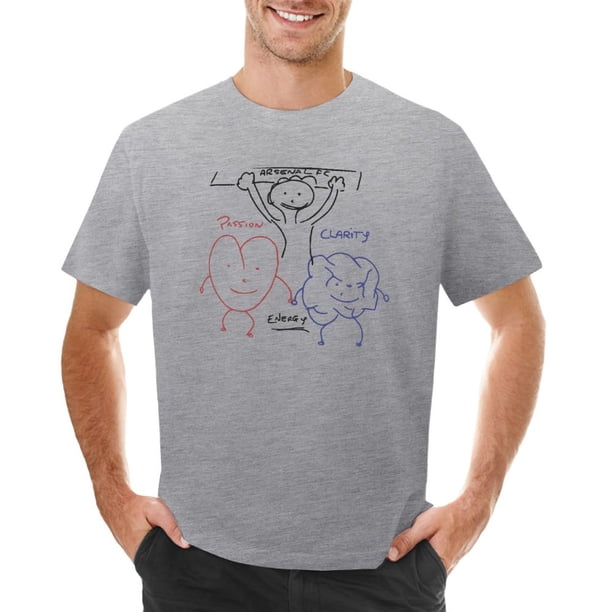 Camiseta con dibujo de pizarra blanca de la pasión la claridad y la energía de Arteta camisetas personalizadas de manga corta camisetas en blanco camisetas para hombre
