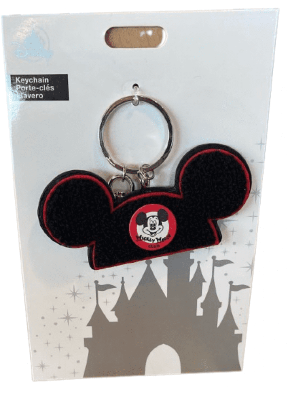 Disney, Mickey Ear Club Hat Keychain, New with Card, Ages 3+