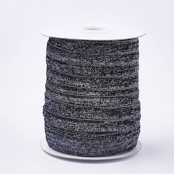 50 Yards Glitter Sparkle Ribbon 3/8 inch Gray Sparkle Ribbon Sewing Craft Trim Polyester Glitter Ribbon for Gifts Wrapping Cards Crafts Wreaths Holiday Party Home Christmas Decoration