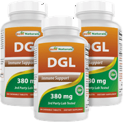3 Pack Best Naturals DGL Chewable 380 mg 180 Tablets