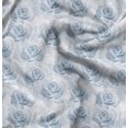 thumbnail image 1 of Soimoi Tissu en Soie Bleu Tissu Floral Rose Imprimés au Mètre 44 Pouces de Large, 1 of 6