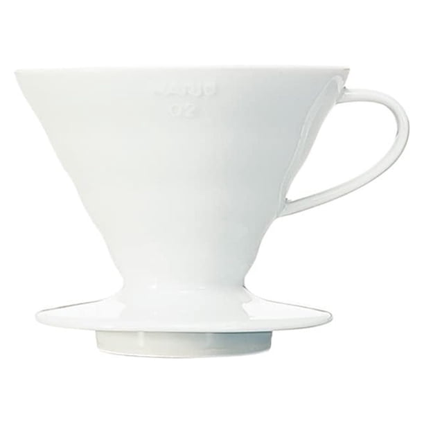 Hario V60 Ceramic Coffee Dripper Pour Over Cone Coffee Maker Size 02, White