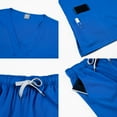 thumbnail image 3 of BLTIBY Scrubs for Women Set Summer Medical Uniform Stretch Short Sleeve V-Neck Scrub Top & Jogger Pant with Pockets Blue 2 M, 3 of 3