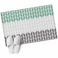 thumbnail image 2 of Area Rug 2x3ft Herringbone Pattern Carpets Indoor Floor Area Mat Doormat Entrance Mat Rugs for Entry Living Room Dining Room Kitchen Bedroom, Vintage Turquoise Ombre Grey Sofa Throw Carpet, 2 of 9