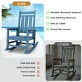 thumbnail image 6 of KINGYES Outdoor Rocking Chair HDPE All Weather Patio Rocker for Porch Garden Lawn, Blue, 6 of 9