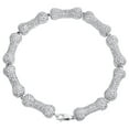thumbnail image 2 of 10K White Gold Unisex Diamond Dog Bone Link Statement Bracelet 8.5" 5.25 Ct., 2 of 9
